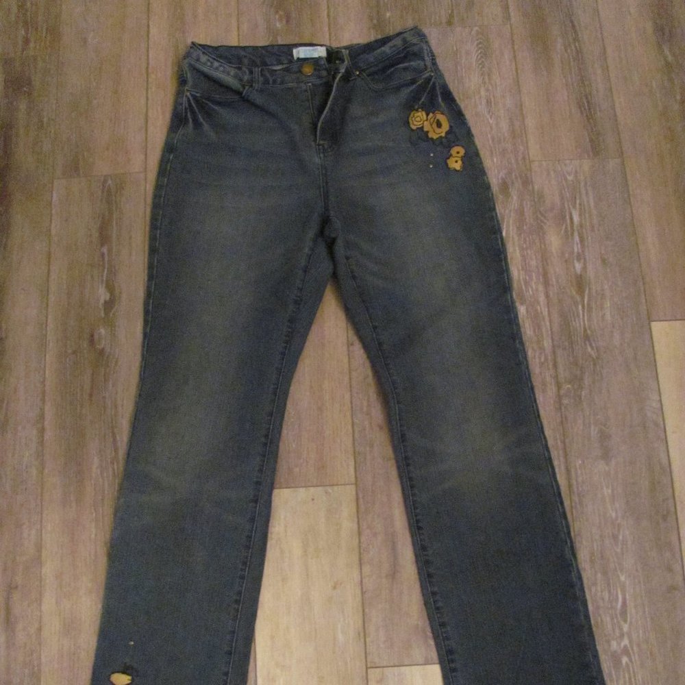 Rose Detail Jeans Size 12 Long